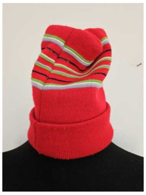 Caciula pentru fetite cu dungi multicolore 2