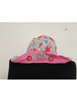 Palarie fetite cu imprimeu floral multicolor 2