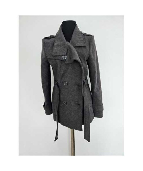 Palton dama scurt cu cordon in talie