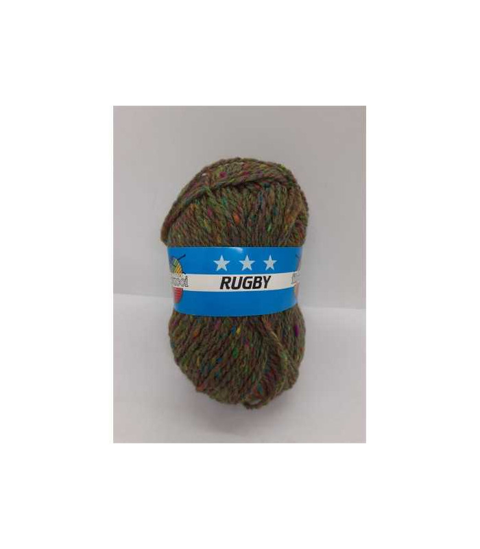 Fir pentru crosetat culoare kaki multicolor Filpucii Rugby