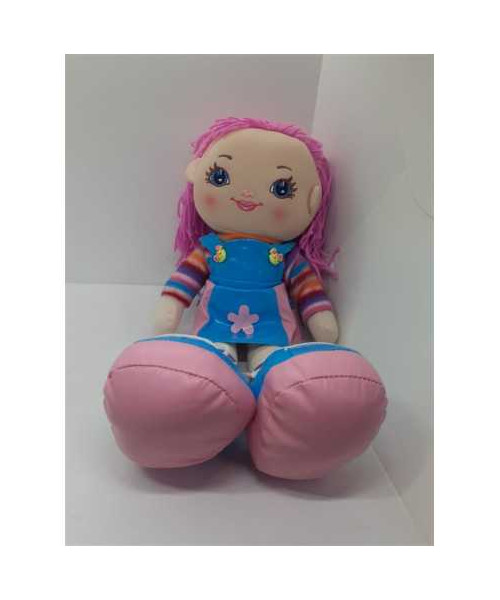 Papusa de plus cu sarafan albastru cu floricica