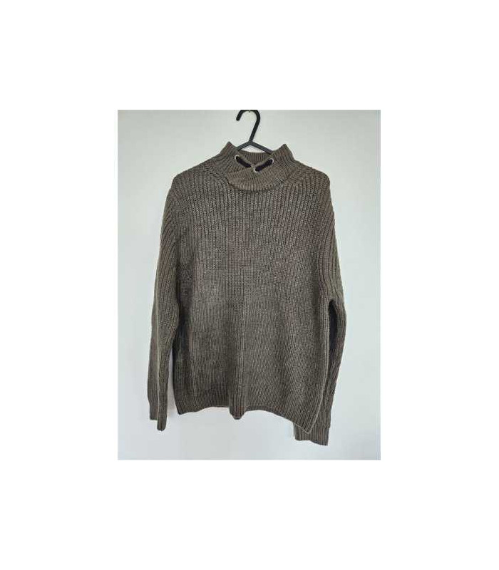 Pulover tricotat copii culoare kaki Zara