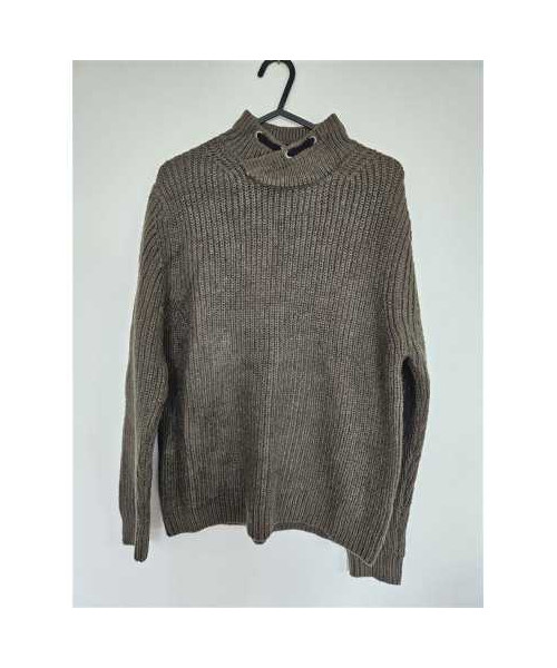 Pulover tricotat copii culoare kaki Zara