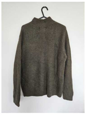 Pulover tricotat copii culoare kaki Zara 2