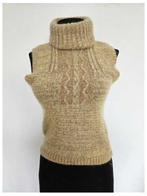 Vesta dama tricotata cu guler rasucit