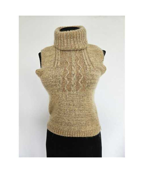 Vesta dama tricotata cu guler rasucit