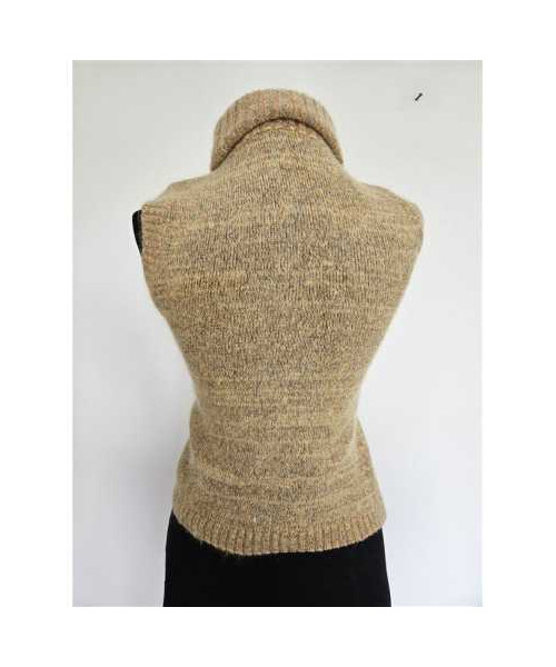 Vesta dama tricotata cu guler rasucit