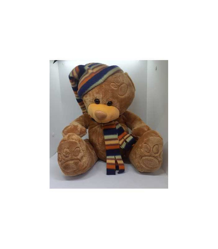 Ursulet de plus cu caciulita si fular 37 cm