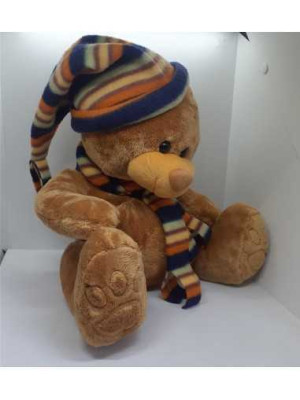 Ursulet de plus cu caciulita si fular 37 cm 2