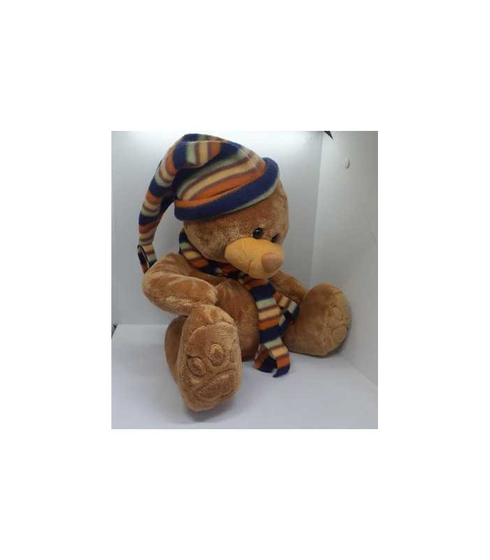 Ursulet de plus cu caciulita si fular 37 cm