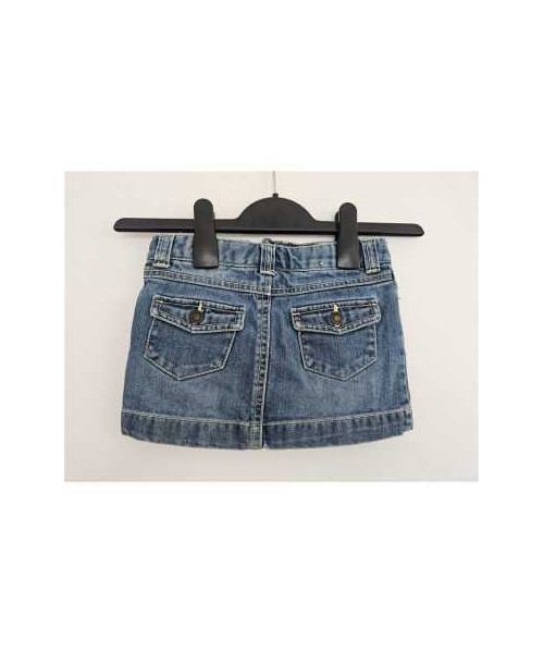 Fusta de blugi accesorizata cu floricica multicolora JOE