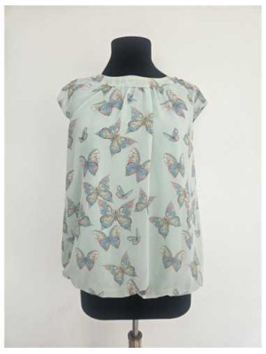 Bluzita racoroasa de vara cu fluturasi multicolori K&D