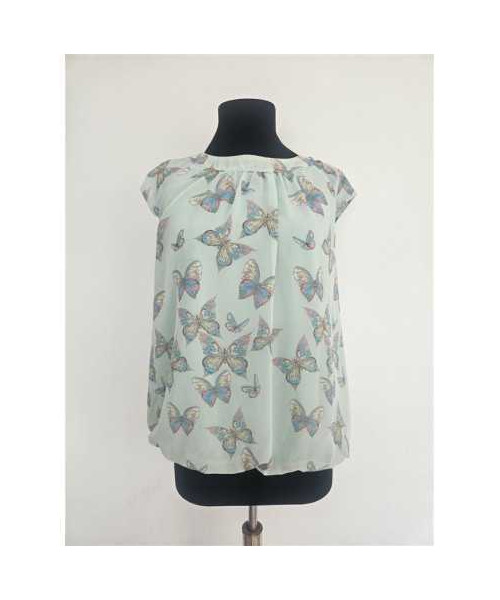 Bluzita racoroasa de vara cu fluturasi multicolori K&D