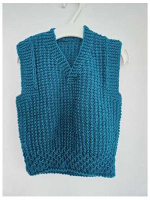 Vesta tricotata cu anchior pentru copii