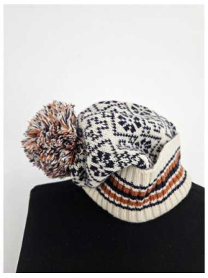 Caciula dama tricotata cu model geometric