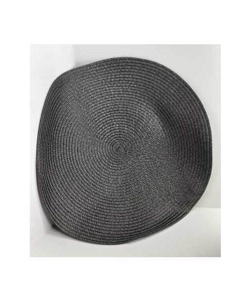 Suport de masa impletit rotund culoare gri inchis