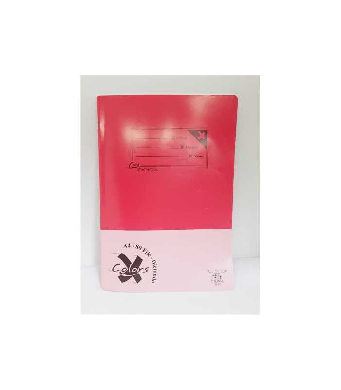 Caiet A4 dictando 80 file model coperta roz Pigna