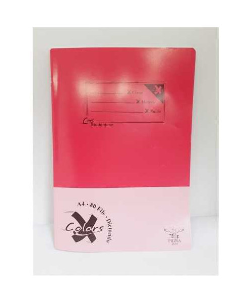 Caiet A4 dictando 80 file model coperta roz Pigna