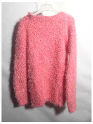 Pulover pufos pentru fetite culoare roz 2