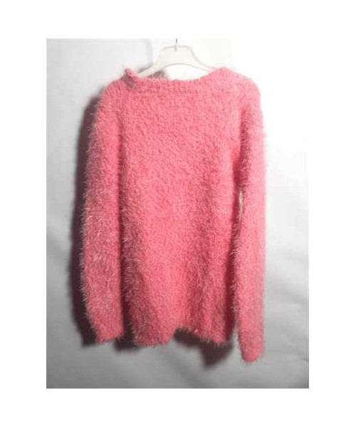 Pulover pufos pentru fetite culoare roz