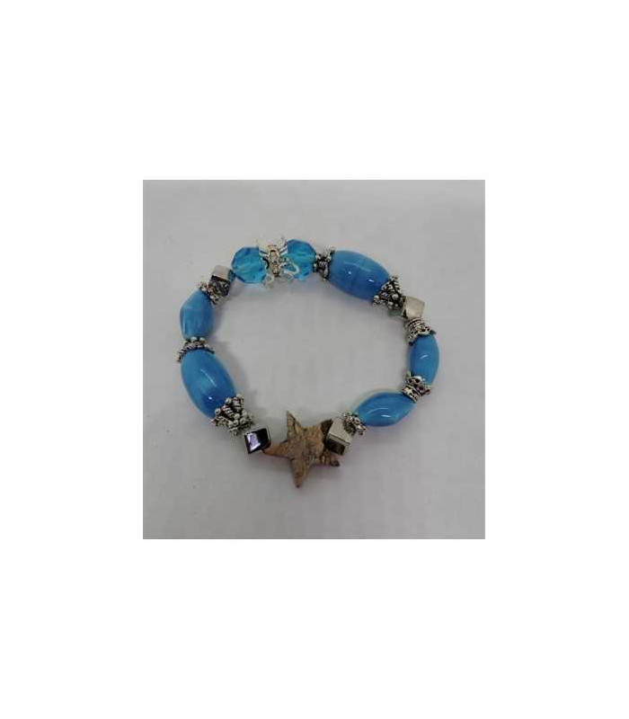 Bratara cu margele culoare turcoaz