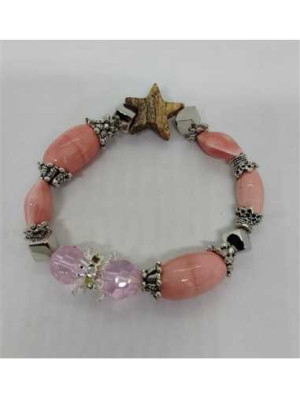 Bratara cu margele culoare roz 2