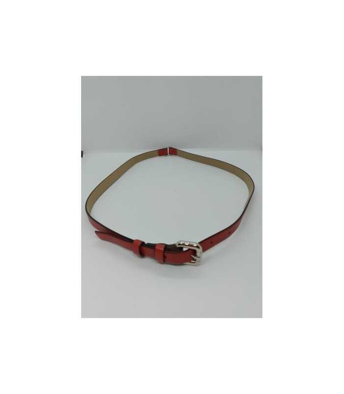 Curea dama culoare rosu cu catarama metalica