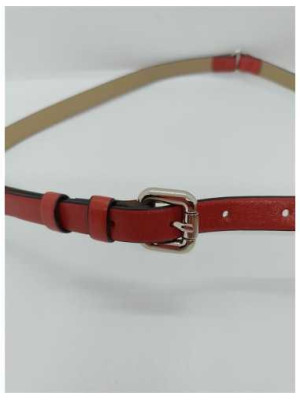 Curea dama culoare rosu cu catarama metalica 2