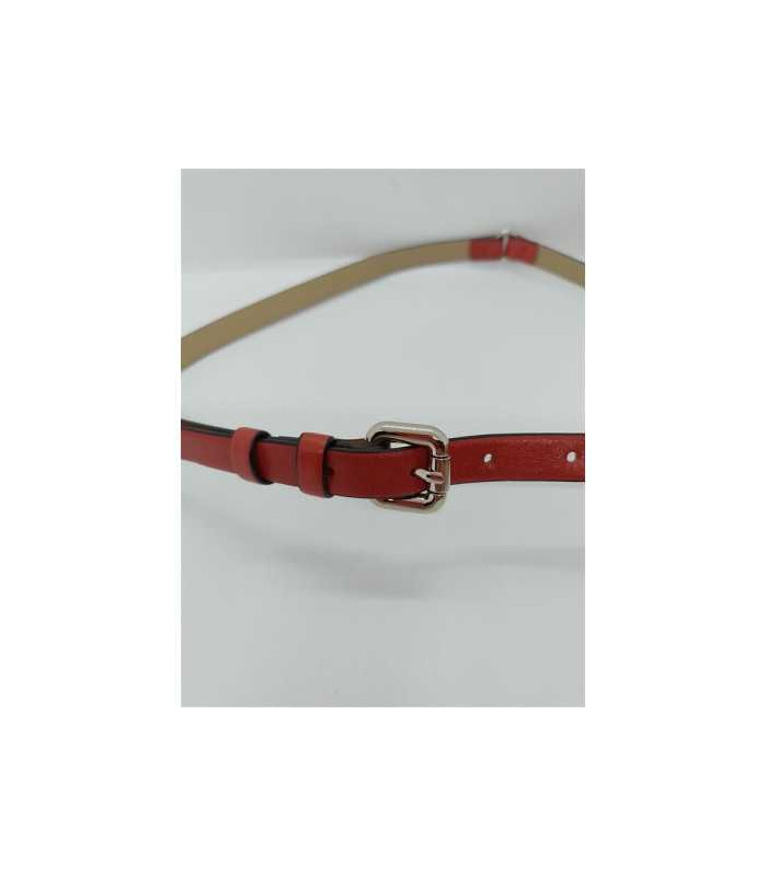 Curea dama culoare rosu cu catarama metalica