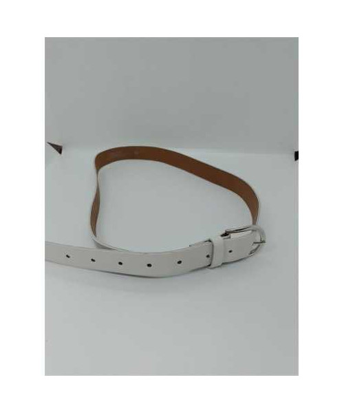 Curea dama culoare alb cu catarama metalica