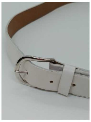 Curea dama culoare alb cu catarama metalica 2