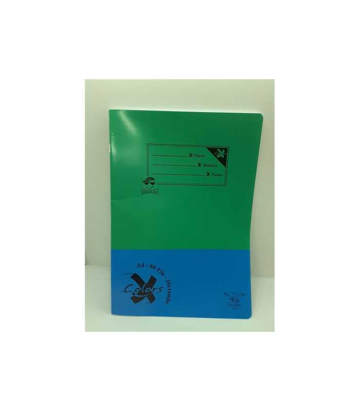 Caiet studentesc A4 dictando 80 file coperta verde bleu