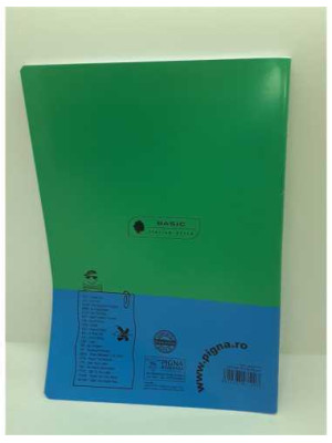 Caiet studentesc A4 dictando 80 file coperta verde bleu 2