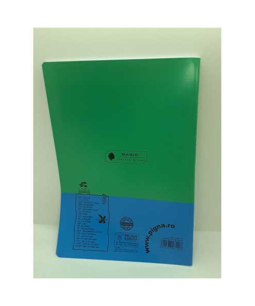 Caiet studentesc A4 dictando 80 file coperta verde bleu