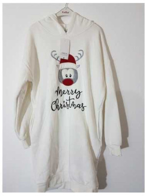 Rochita dama cu gluga si imprimeu de Craciun ADROM