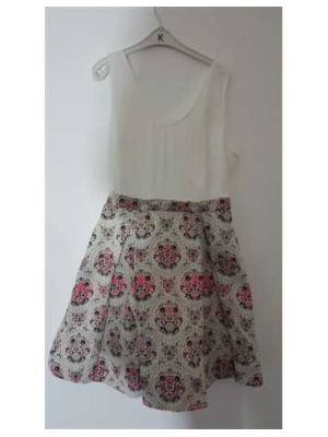 Rochita dama clos cu imprimeu floral multicolor