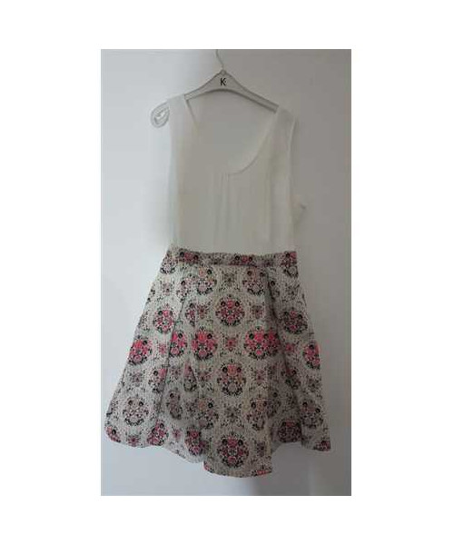 Rochita dama clos cu imprimeu floral multicolor