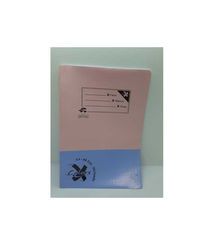 Caiet studentesc A4 dictando 80 file coperta roz