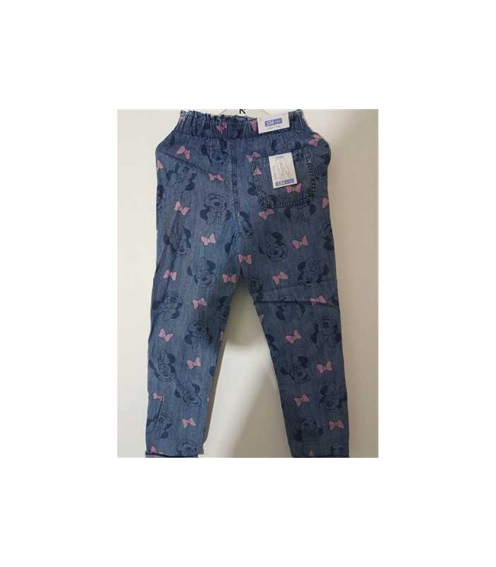 Pantaloni de blugi pentru fetite cu imprimeu fundite si Minnie