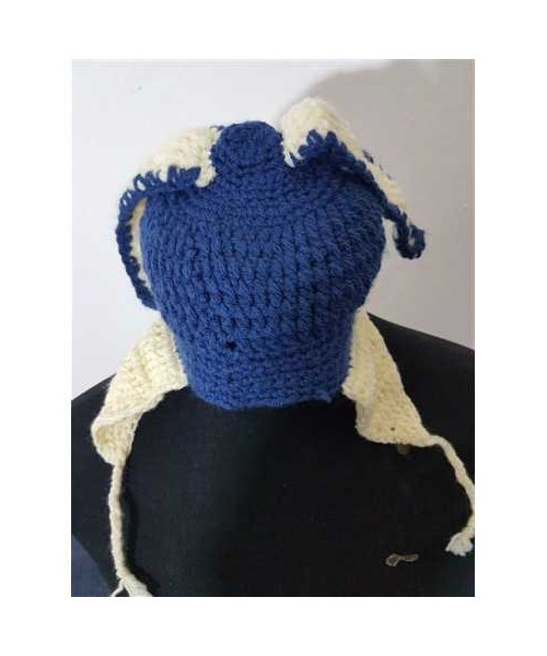 Caciula tricotata pentru copii model cu urechi si snur