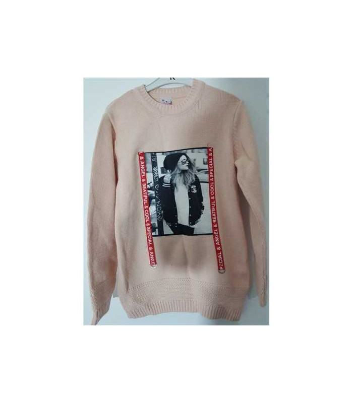 Pulover tricotat pentru fetite cu imprimeu multicolor Taskids