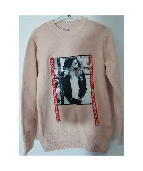 Pulover tricotat pentru fetite cu imprimeu multicolor Taskids