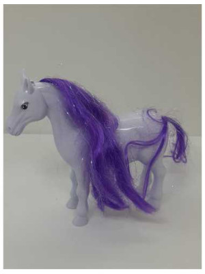 Jucarie pentru copii calut cu coama si coada mov 2