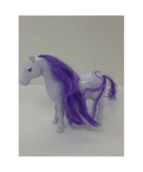 Jucarie pentru copii calut cu coama si coada mov