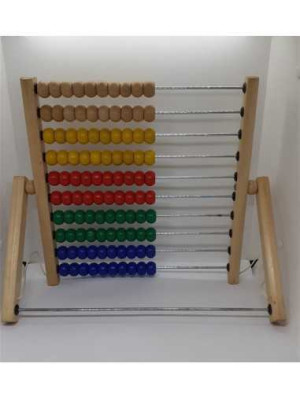 Numaratoare din lemn cu bile colorate 100 bile