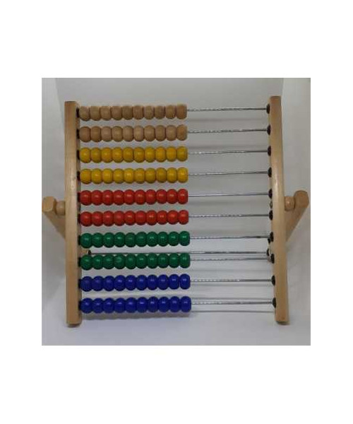 Numaratoare din lemn cu bile colorate 100 bile