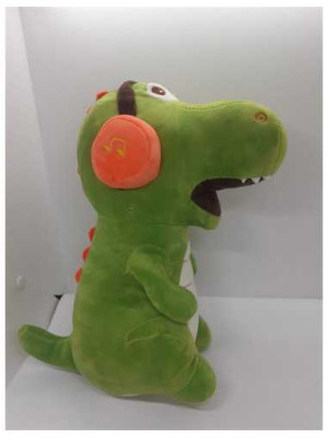 Jucarie de plus Dinozaur cu casti 29 cm