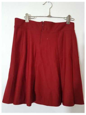 Fustita dama culoare rosu cu fermoarin talie  JANES 2