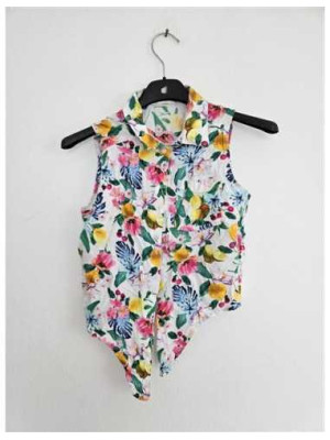 Camasa inflorata scurta in talie pentru fete H&M