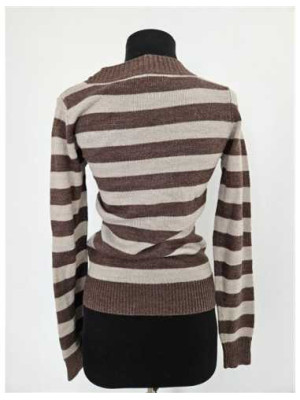 Pulover dama tricotat model cu dungi Terranova 2